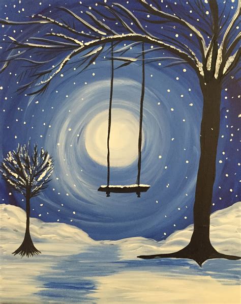 easy winter paintings for beginners|More.